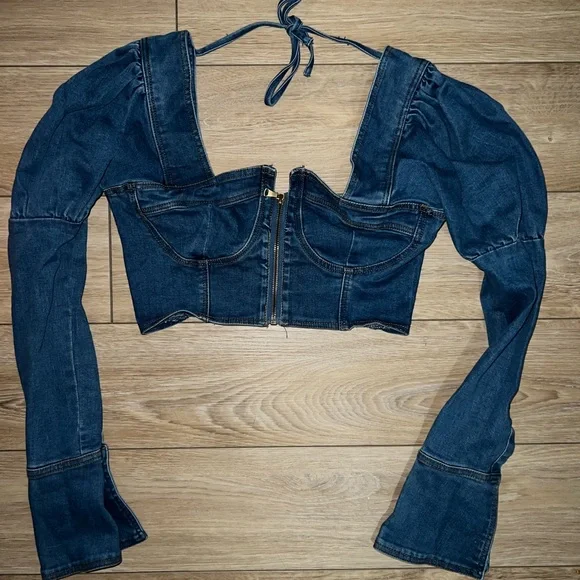 Akira Jean Denim Top - Picture 2 of 4